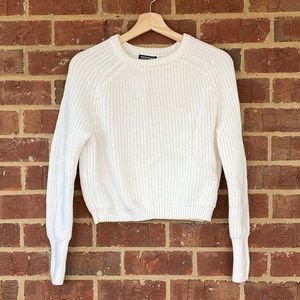 PRICE IS FIRM!American Apparel Women's Cropped White Pullover Crew Neck Sweater
